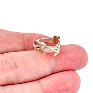 Vintage Sterling Silver 925 Beau Footprints Ring Size 4
